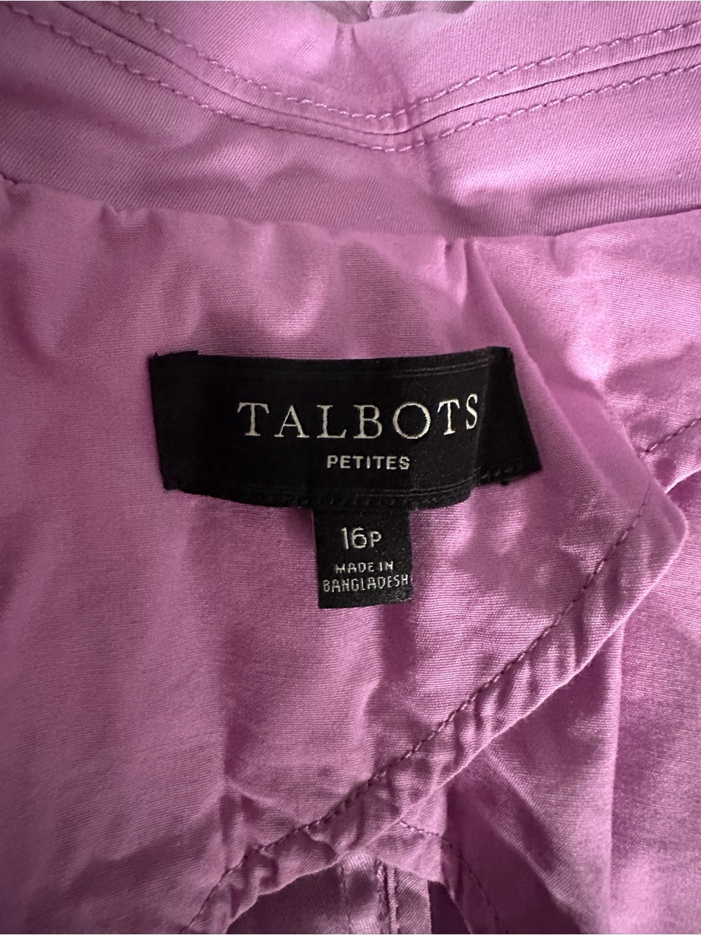 Talbots Petites 16P Lavender Purple Cotton Stretch Blazer Jacket 16 Petite - Picture 5 of 6